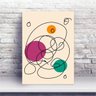 Placa MDF arte abstrata linhas e bolas coloridas - 1