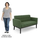 Ver imagem 6 de Sofá Namoradeira e 1 Poltrona Base Madeira Preto Ana Suede Verde - Ibiza