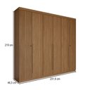 Ver imagem 2 de Guarda-Roupa Casal Genebra 6 Portas 4 Gavetas Ripado Jatoba - Panorama Móveis