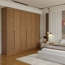 Ver imagem 3 de Guarda-Roupa Casal Genebra 6 Portas 4 Gavetas Ripado Jatoba - Panorama Móveis