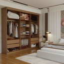 Ver imagem 4 de Guarda-Roupa Casal Genebra 6 Portas 4 Gavetas Ripado Jatoba - Panorama Móveis