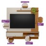 Painel Home / Rack Ripado Linea Sevilha Nature / Off White (6069-207039) Linea Brasil - 5