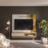 Painel Home / Rack Ripado Linea Sevilha Nature / Off White (6069-207039) Linea Brasil - 1