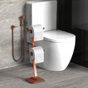 Ver imagem 3 de Porta Papel Higiênico de Chão Suporte Papeleira Rose Gold.d
