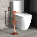 Ver imagem 2 de Porta Papel Higiênico de Chão Suporte Papeleira Rose Gold.d