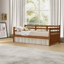 Ver imagem 1 de Cama Solteiro Rústica em Madeira Maciça Castanho Enjoy Mona Mais Nicho