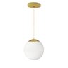 Pendente Globo Esfera de Vidro Branco Fosco 20cm - Ouro - 1