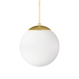 Pendente Globo Esfera de Vidro Branco Fosco 20cm - Ouro - 3