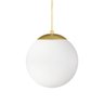 Pendente Globo Esfera de Vidro Branco Fosco 20cm - Ouro - 3