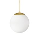Ver imagem 3 de Pendente Globo Esfera de Vidro Branco Fosco 20cm - Ouro