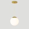 Pendente Globo Esfera de Vidro Branco Fosco 20cm - Ouro - 2