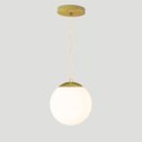 Ver imagem 2 de Pendente Globo Esfera de Vidro Branco Fosco 20cm - Ouro