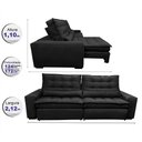 Ver imagem 2 de Sofá Retrátil e Reclinável 2,12m Molas Ensacadas Cama inBox Catar Velusoft Preto