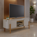 Ver imagem 1 de Rack Tv até 65 Polegadas Dubai 180cm Pés em Madeira Pinus para Sala de Estar ou Tv:off