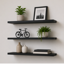 Ver imagem 1 de Kit 3 Prateleiras MDF 60x20cm Flutuantes Preto Decoração para Parede