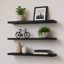 Ver imagem 1 de Kit 3 Prateleiras MDF 60x20cm Flutuantes Preto Decoração para Parede