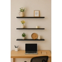 Ver imagem 2 de Kit 3 Prateleiras MDF 60x20cm Flutuantes Preto Decoração para Parede