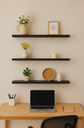 Ver imagem 2 de Kit 3 Prateleiras MDF 60x20cm Flutuantes Preto Decoração para Parede