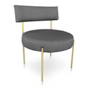 Ver imagem 3 de Kit 2 Poltronas Luxo Elora Linho Pés de Ferro Dourado - Pallazio