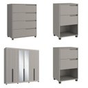 Ver imagem 2 de Quarto Casal com Guarda-roupa 6 Portas, Cômoda e 2 Mesas de Cabeceira Newton