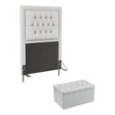 Ver imagem 1 de Kit Cabeceira Estofada Decorativa Antares e Calçadeira Sagitarius 90 Cama de Solteiro Couro Artifici