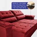 Ver imagem 4 de Sofá Retrátil e Reclinável 2,40m com Molas e Espuma D33 Thunder Velusoft Vermelho Cama Inbox