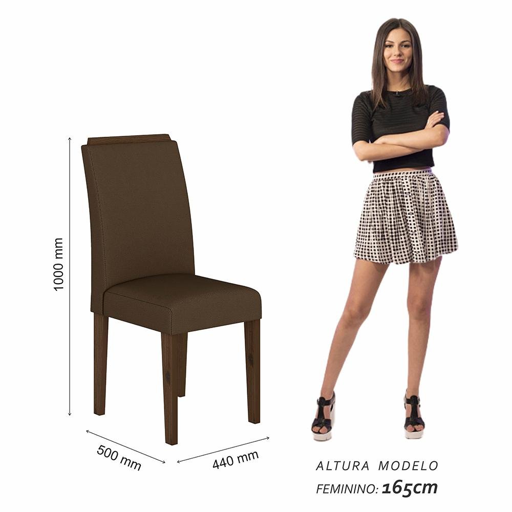 Mesa com 4 Cadeiras Marrocos 1,36 Imbuia/preto/mar - Móveis Arapongas Imbuia/preto/marrom 04 - 5