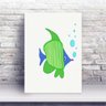 Placa MDF desenho peixe verde - 1