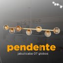 Ver imagem 2 de Pendente Lustre de Teto Jabuticaba Dourado com 7 Globos Transparente com Lâmpadas Branco Quente