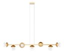 Ver imagem 6 de Pendente Lustre de Teto Jabuticaba Dourado com 7 Globos Transparente com Lâmpadas Branco Quente