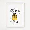 Quadro infantil decoração quarto menina de guarda chuva - 1
