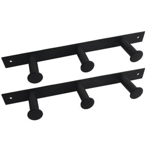Kit 2 Cabideiros de Parede 3 Ganchos Pretos Multiusos Roupas Bolsas e Acessórios Duler
