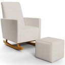 Ver imagem 3 de Poltrona de Amamentação com Balanço e Puff Ravena W01 Linho Cru - Lyam Decor