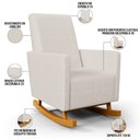 Ver imagem 4 de Poltrona de Amamentação com Balanço e Puff Ravena W01 Linho Cru - Lyam Decor