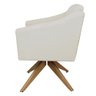 Kit 2 Poltrona Decorativa Sala Quarto Recepção San Diego Base Giratoria:corino Bege - 3