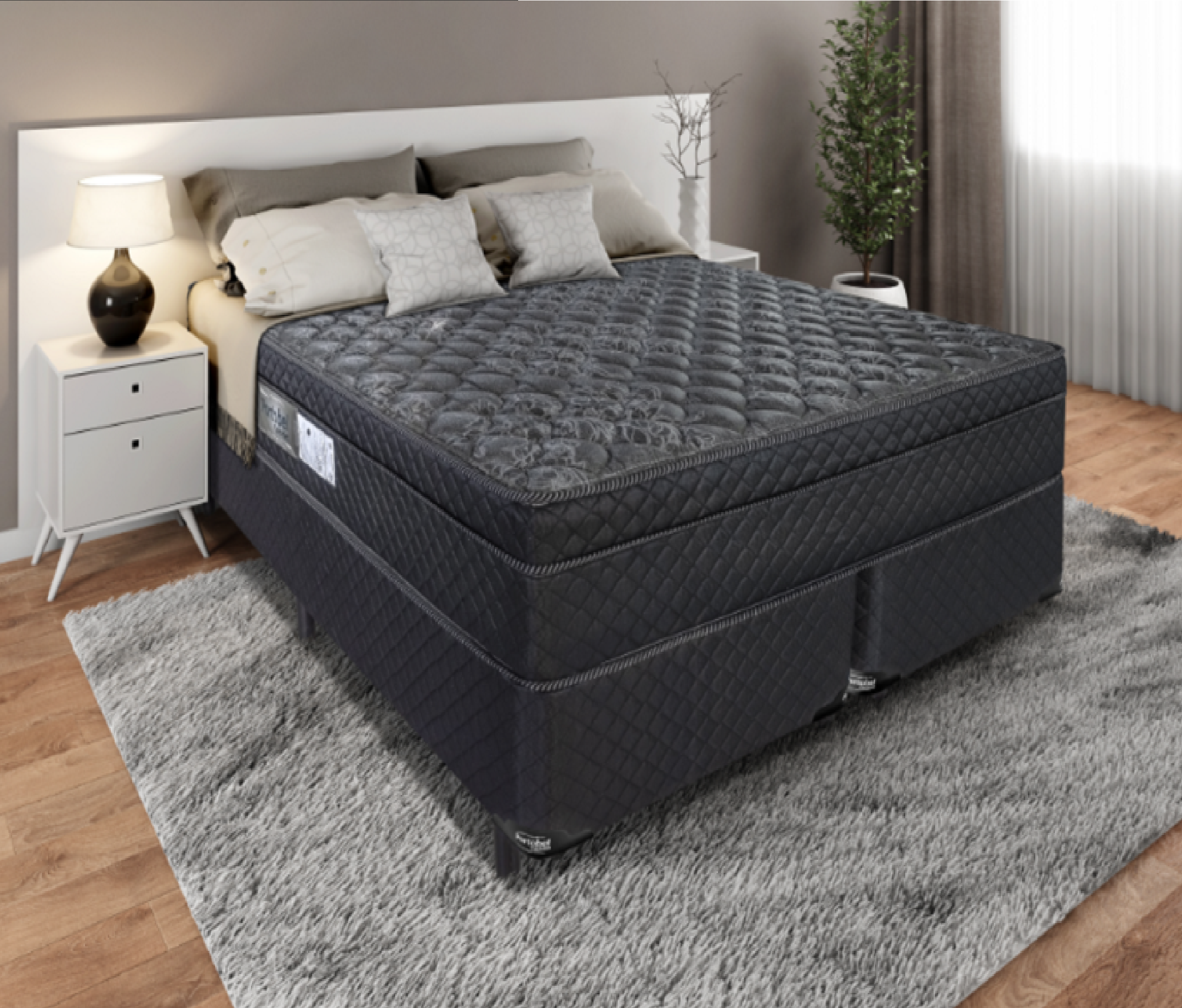 Colchão King Portobel Super Size Portobel Arezzo Black Light com Molas Ensacadas 30 x193 x 203cm – Preto - 3