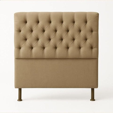 Cabeceira Cama Box Solteiro 90cm Valentina Estofada Bege