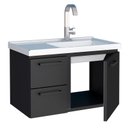 Ver imagem 4 de Gabinete Para Banheiro Aço Romã 60 Cozimax Preto