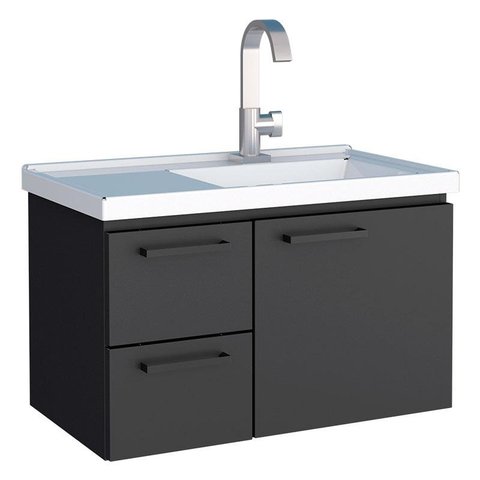 Gabinete Para Banheiro Aço Romã 60 Cozimax Preto