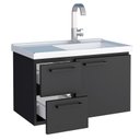 Ver imagem 3 de Gabinete Para Banheiro Aço Romã 60 Cozimax Preto