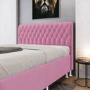 Ver imagem 1 de Cabeceira Estofada Bellatrix 160 para Cama Queen Sued Rosê Aradecor