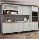 Ver imagem 1 de Cozinha Modulada Cristal 310 Cm Conjunto Clássico Provençal Cor:mint com Ébano