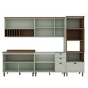 Ver imagem 3 de Cozinha Modulada Cristal 310 Cm Conjunto Clássico Provençal Cor:mint com Ébano