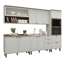 Ver imagem 2 de Cozinha Modulada Cristal 310 Cm Conjunto Clássico Provençal Cor:mint com Ébano