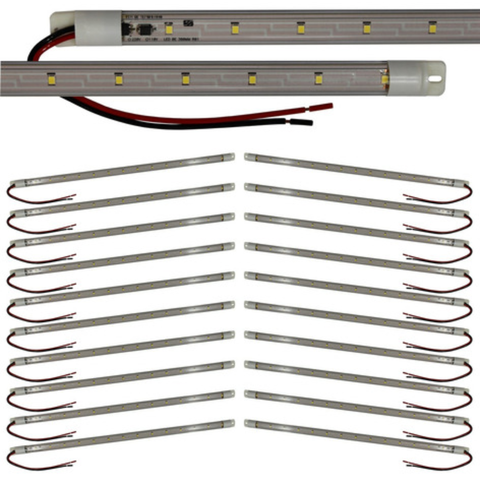 Kit 20 Peças Barra Led Régua Multiuso Freezer 7w Ip67 590mm:220v/branco Frio