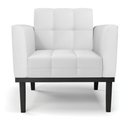 Ver imagem 5 de Poltrona Base de Madeira Fixa Preto Elisa Corino D03 - D'Rossi Cor Branco