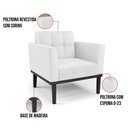 Ver imagem 2 de Poltrona Base de Madeira Fixa Preto Elisa Corino D03 - D'Rossi Cor Branco