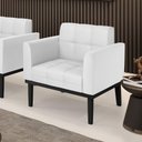 Ver imagem 6 de Poltrona Base de Madeira Fixa Preto Elisa Corino D03 - D'Rossi Cor Branco