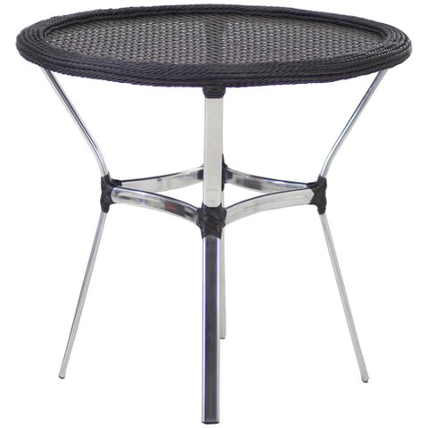 Mesa Ascoli em Alumínio com o Tampo Tramado para Cozinha, Edícula, Jardim e Piscina - Preto
