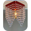Ver imagem 1 de Lustre Pendente Rosê Luminária Cristal Acrílico de Alto Brilho, 17x30. Reflezzo Lustres e Decoração.